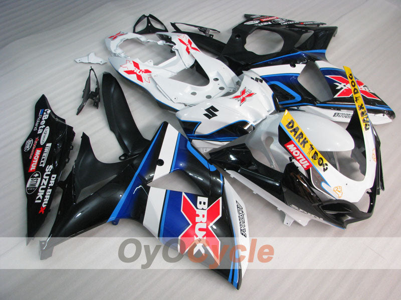 Injection Fairing kit for 09-16 GSX R1000 - White, Black - Dark Dog #OYO87905565 Main image