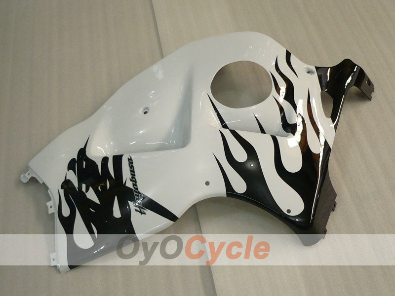 Injection Fairing kit for 99-07 GSXR1300 Hayabusa - White, Black - Flame #OYO87905607