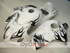 Injection Fairing kit for 99-07 GSXR1300 Hayabusa - White, Black - Flame #OYO87905607