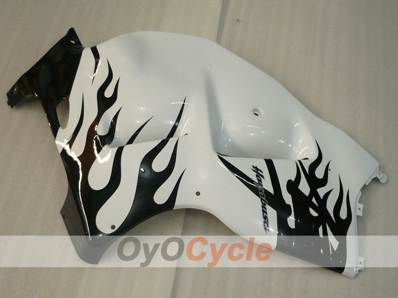 Injection Fairing kit for 99-07 GSXR1300 Hayabusa - White, Black - Flame #OYO87905607