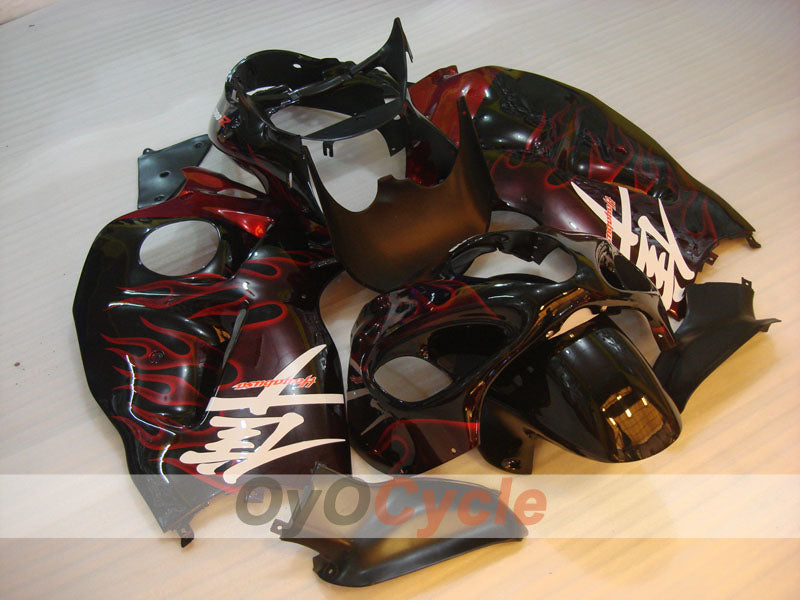 Injection Fairing kit for 99-07 GSXR1300 Hayabusa - Red, Black - Flame #OYO87905615