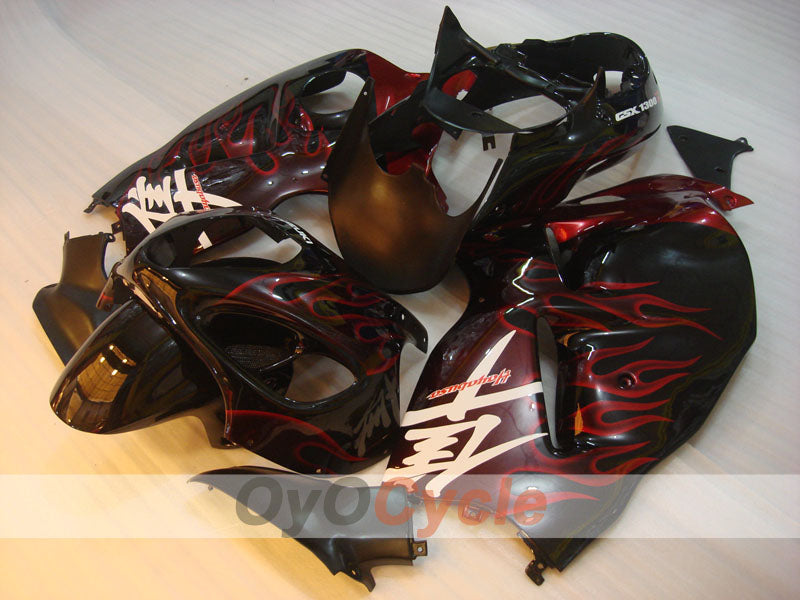 Injection Fairing kit for 99-07 GSXR1300 Hayabusa - Red, Black - Flame #OYO87905615