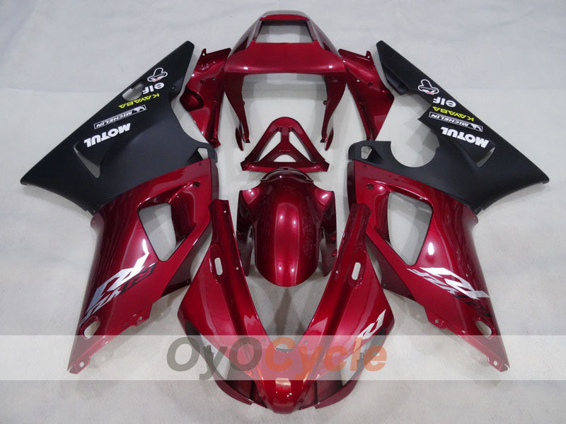 Injection Fairing kit for 98-99 YZF-R1 - Red Wine Color, Black - MOTUL #OYO87905775