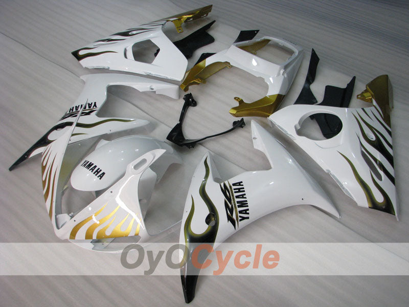 Injection Fairing kit for 03-04 YZF-R6 - Yellow, White - Factory Style #OYO87905805 Main image