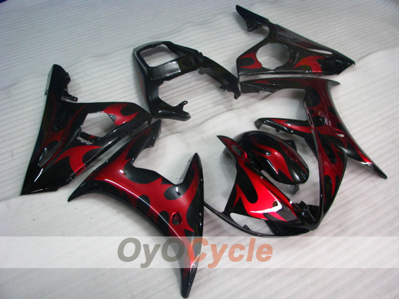 Injection Fairing kit for 03-04 YZF-R6 - Red, Black - Factory Style, Customize #OYO87905810 Main image