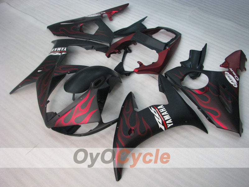 Injection Fairing kit for 05 YZF-R6 - Red, Black, Matte - Flame #OYO87905856 Secondary image