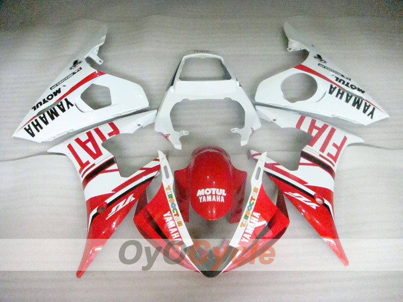 Injection Fairing kit for 03-04 YZF-R6 - Red, White - FIAT, MOTUL #OYO87905824