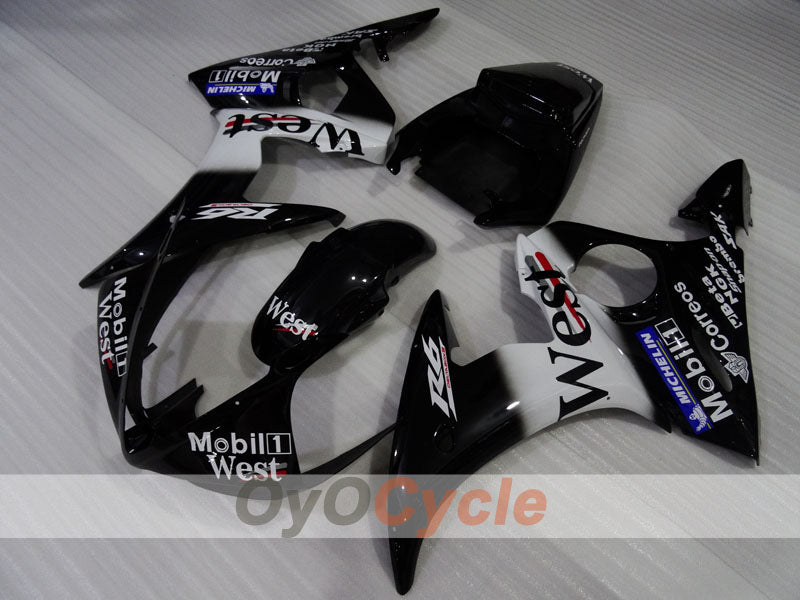 Injection Fairing kit for 05 YZF-R6 - White, Black - West #OYO87905876 Main image