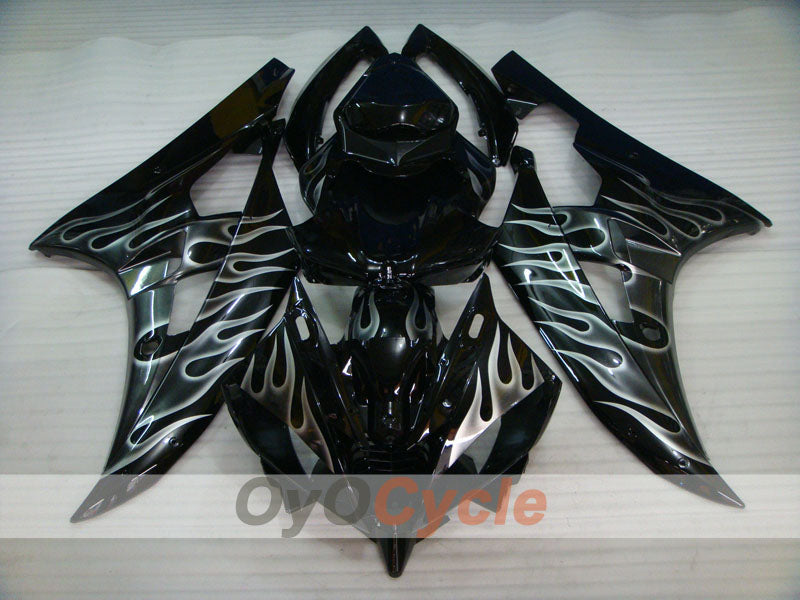 Injection Fairing kit for 06-07 YZF-R6 - Black - Flame #OYO87905888 Main image