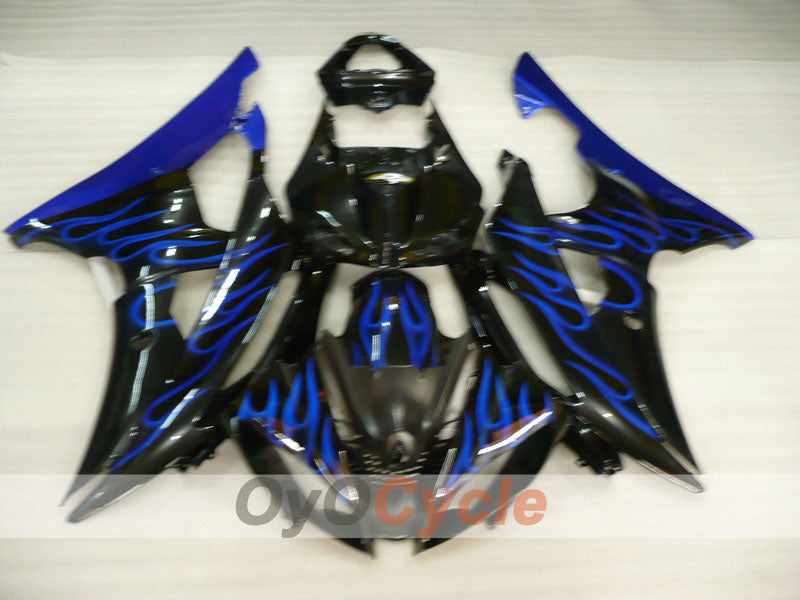Injection Fairing kit for 08-16 YZF-R6 - Blue, Black - Flame #OYO87905942