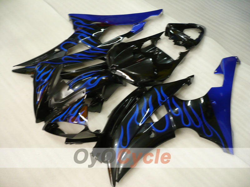 Injection Fairing kit for 08-16 YZF-R6 - Blue, Black - Flame #OYO87905942