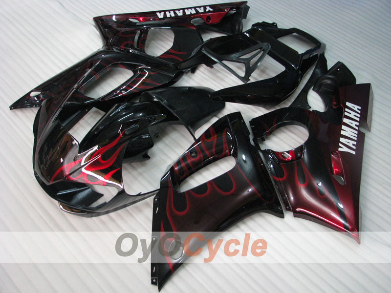 Injection Fairing kit for 98-02 YZF-R6 - Red, Black - Flame #OYO87905987