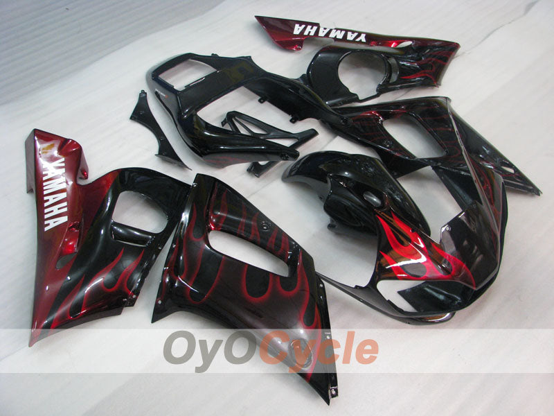 Injection Fairing kit for 98-02 YZF-R6 - Red, Black - Flame #OYO87905995 Main image