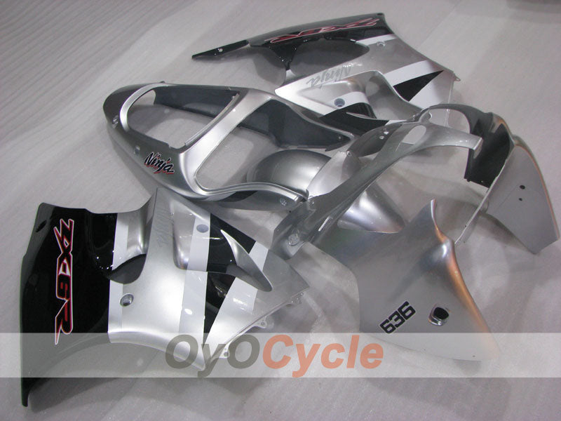Injection Fairing kit for 00-02 NINJA ZX-6R - Black, Silver - Factory Style #OYO87906022 Main image
