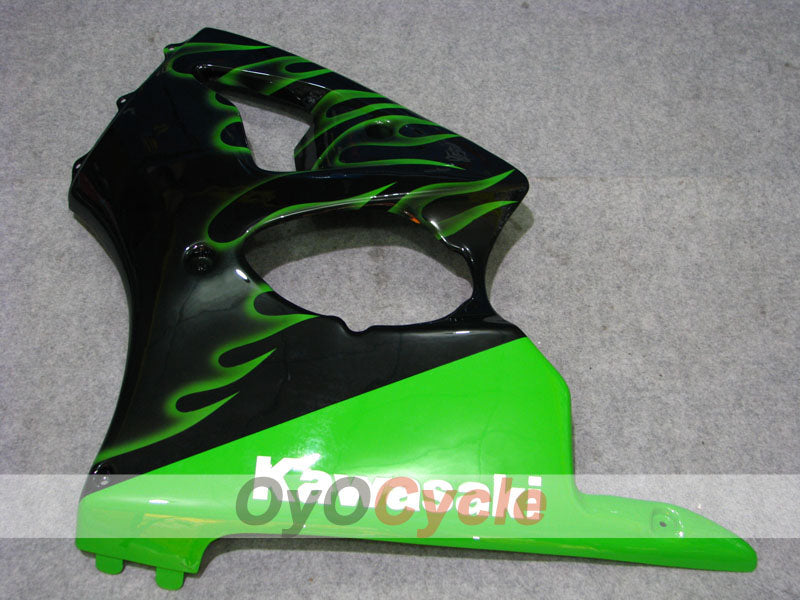 Injection Fairing kit for 00-02 NINJA ZX-6R - Green, Black - Flame #OYO87906025