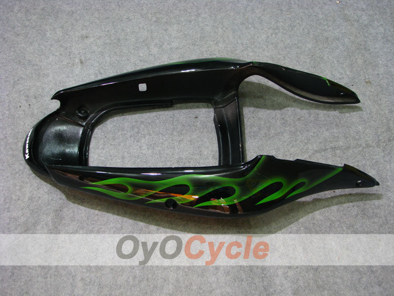 Injection Fairing kit for 00-02 NINJA ZX-6R - Green, Black - Flame #OYO87906025