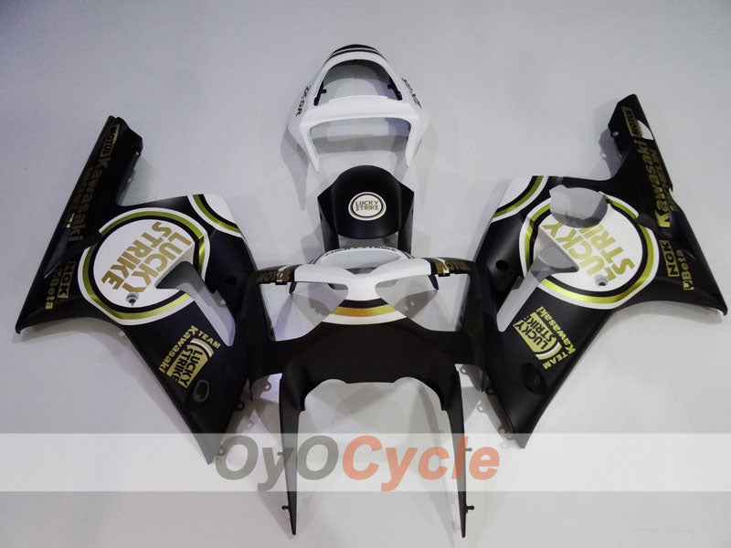 Injection Fairing kit for 03-04 NINJA ZX-6R - White, Black - Lucky Strike #OYO87906041 Secondary image