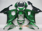 Injection Fairing kit for 08-10 NINJA ZX-10R - Green, Black - Flame #OYO87906100