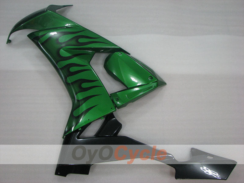 Injection Fairing kit for 08-10 NINJA ZX-10R - Green, Black - Flame #OYO87906100