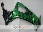 Injection Fairing kit for 08-10 NINJA ZX-10R - Green, Black - Flame #OYO87906100