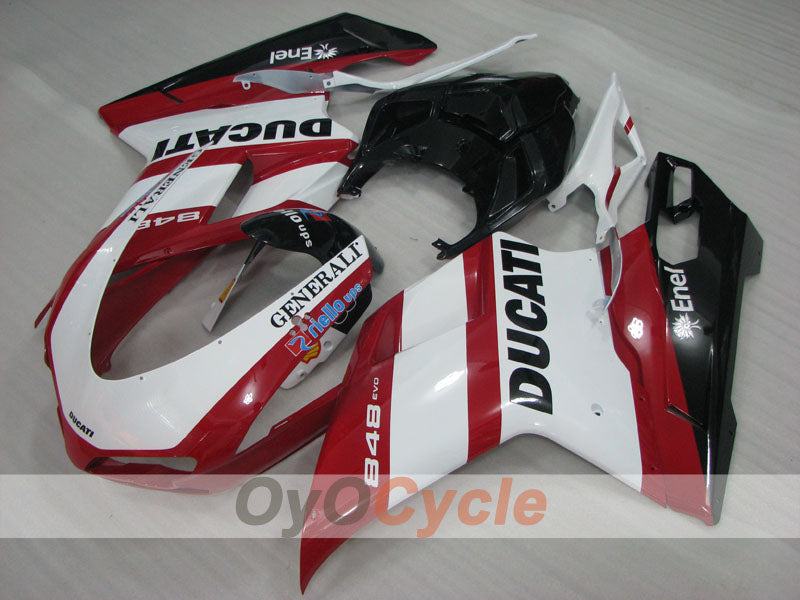 Injection Fairing kit for 08-13 Ducati 848 - Red, White, Black - Factory Style #OYO87906204 Secondary image