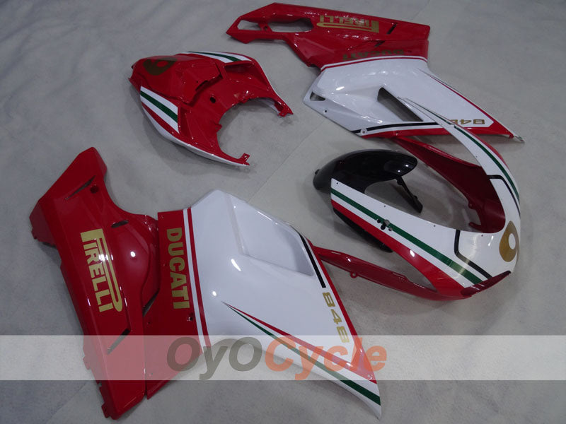 Injection Fairing kit for 08-13 Ducati 848 - Red, White - PIRELLI #OYO87906206