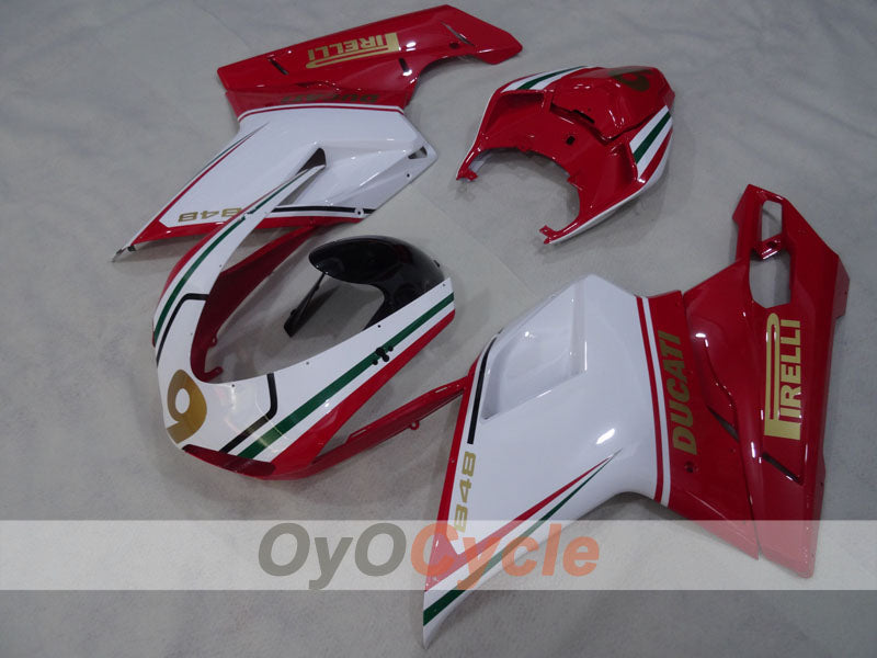 Injection Fairing kit for 08-13 Ducati 848 - Red, White - PIRELLI #OYO87906206