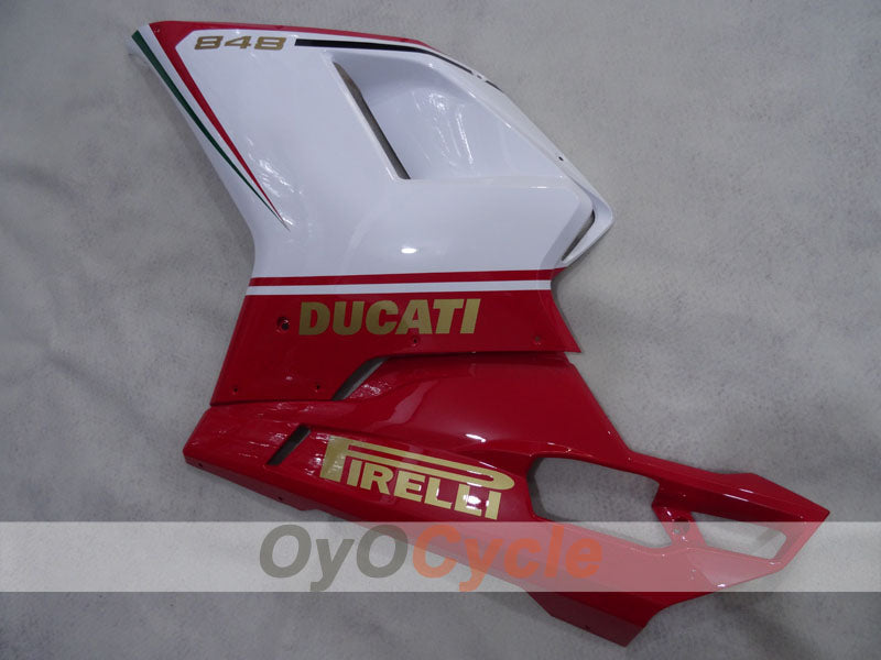 Injection Fairing kit for 08-13 Ducati 848 - Red, White - PIRELLI #OYO87906206