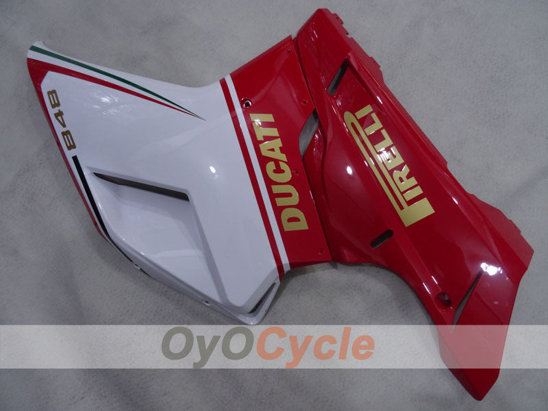 Injection Fairing kit for 08-13 Ducati 848 - Red, White - PIRELLI #OYO87906206