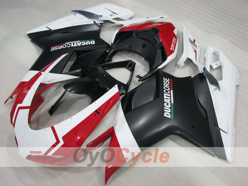 Injection Fairing kit for 08-13 Ducati 848 - Red, White, Black - Factory Style #OYO87906207 Secondary image