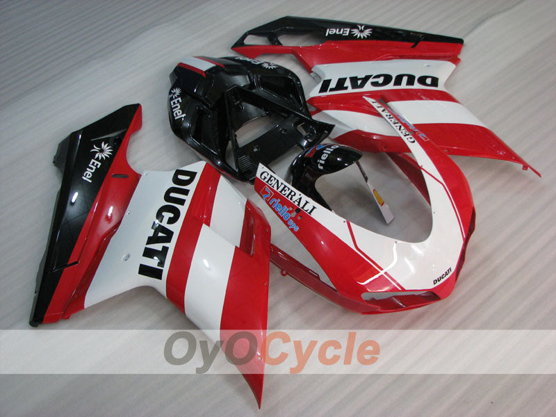 Injection Fairing kit for 08-13 Ducati 848 - Red, White, Black - Factory Style #OYO87906208 Secondary image