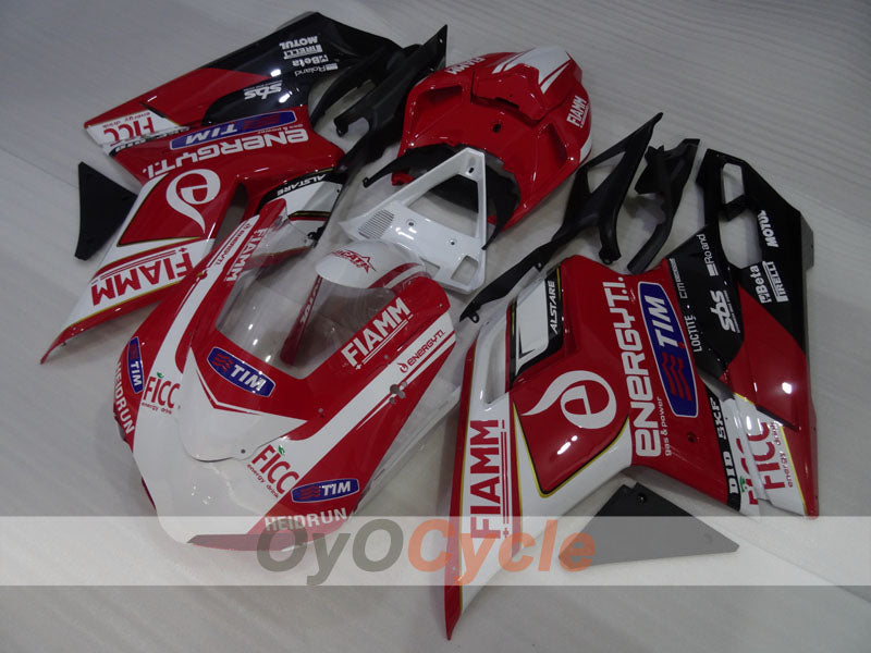 Injection Fairing kit for 08-13 Ducati 848 - Red, White, Black - FIAMM #OYO87906214