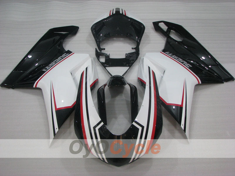 Injection Fairing kit for 08-13 Ducati 848 - White, Black - Factory Style #OYO87906215 Secondary image