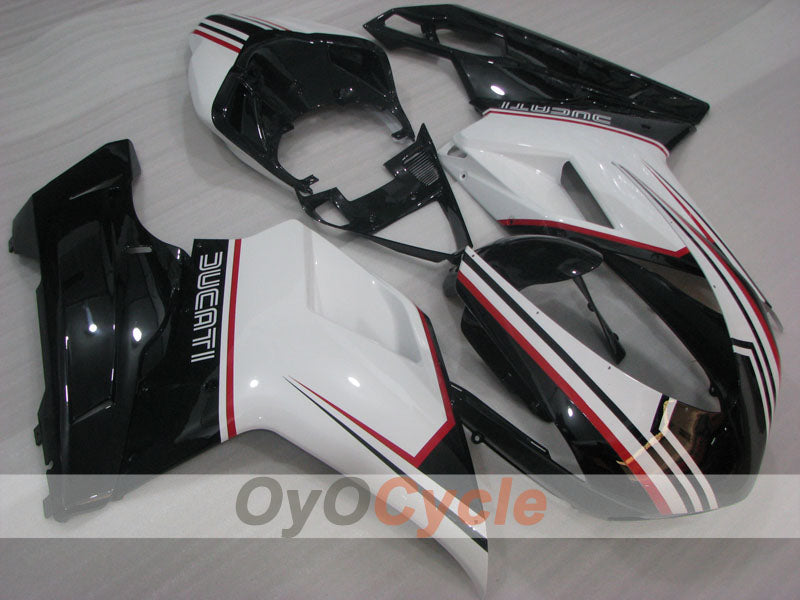 Injection Fairing kit for 08-13 Ducati 848 - White, Black - Factory Style #OYO87906215 Main image