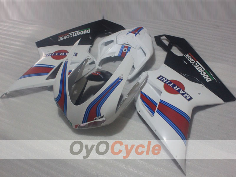 Injection Fairing kit for 08-13 Ducati 848 - White, Black - Factory Style #OYO87906216 Secondary image