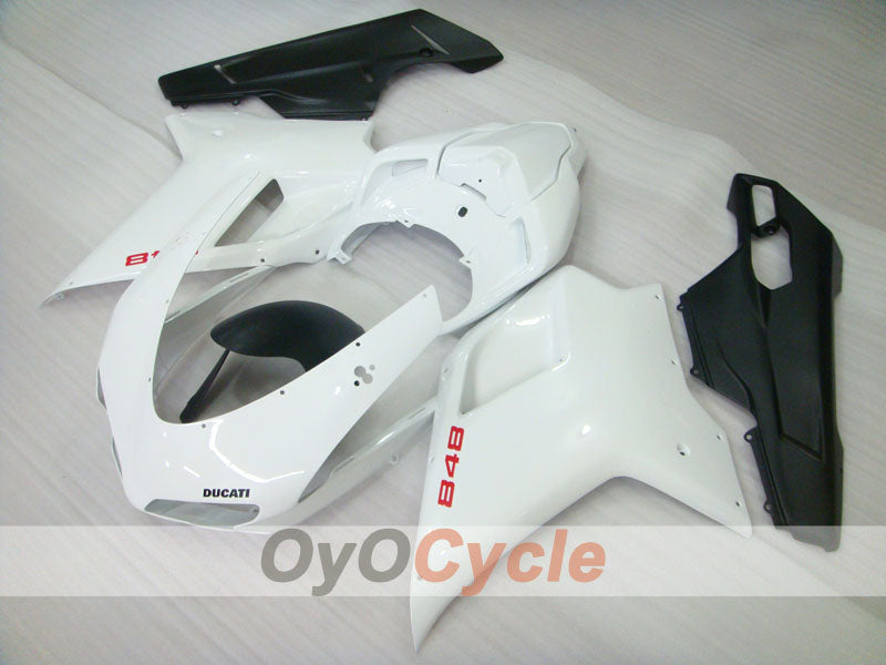 Injection Fairing kit for 08-13 Ducati 848 - White, Black - Factory Style #OYO87906217