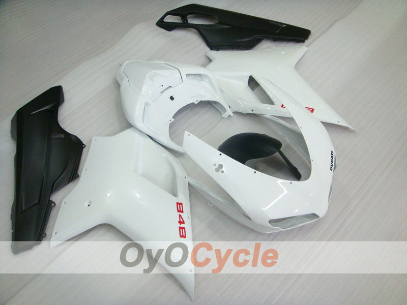 Injection Fairing kit for 08-13 Ducati 848 - White, Black - Factory Style #OYO87906217