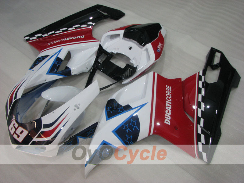Injection Fairing kit for 08-13 Ducati 848 - Red, White - Xerox #OYO87906218 Main image