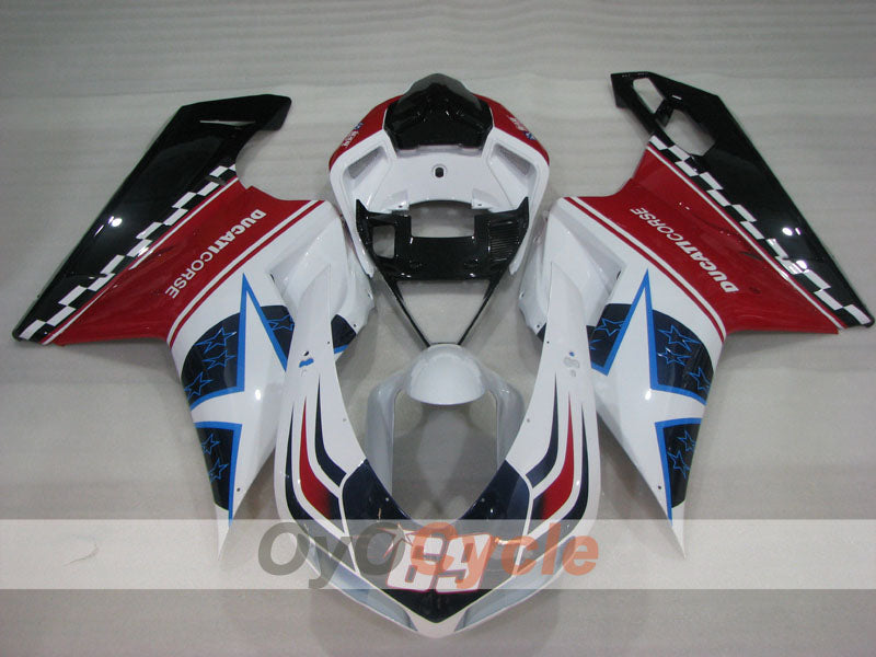 Injection Fairing kit for 08-13 Ducati 848 - Red, White - Xerox #OYO87906218 Secondary image