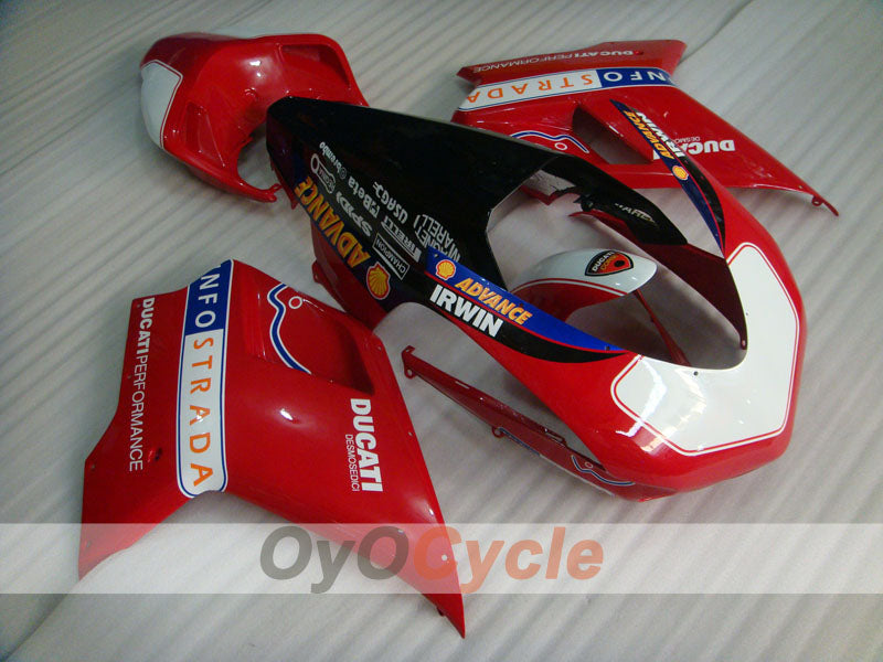 Injection Fairing kit for 08-13 Ducati 848 - Red, Black - INFO STRADA #OYO87906219 Main image