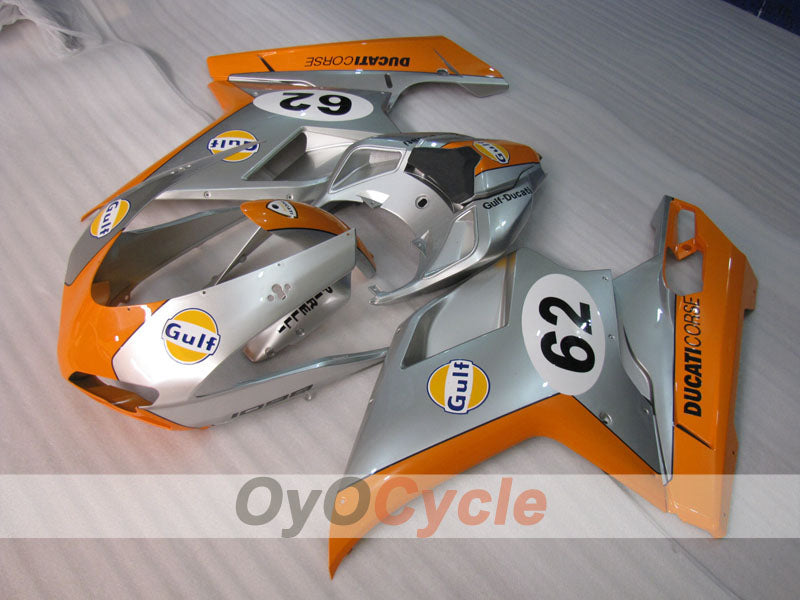 Injection Fairing kit for 07-09 Ducati 1098 - Orange, Silver - Gulf #OYO87906224 Main image