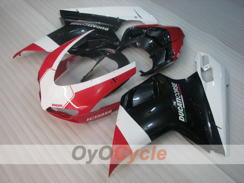 Injection Fairing kit for 07-09 Ducati 1098 - Red, White, Black - Factory Style #OYO87906225 Main image