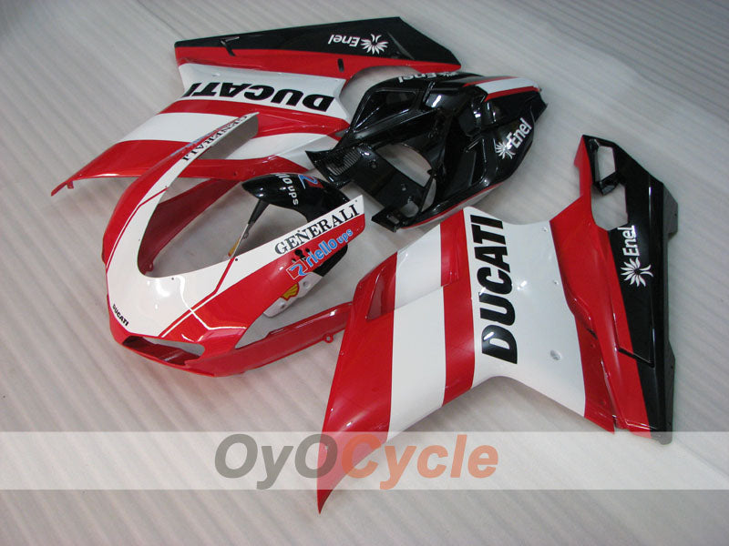 Injection Fairing kit for 07-09 Ducati 1098 - Red, White - Factory Style #OYO87906229 Secondary image