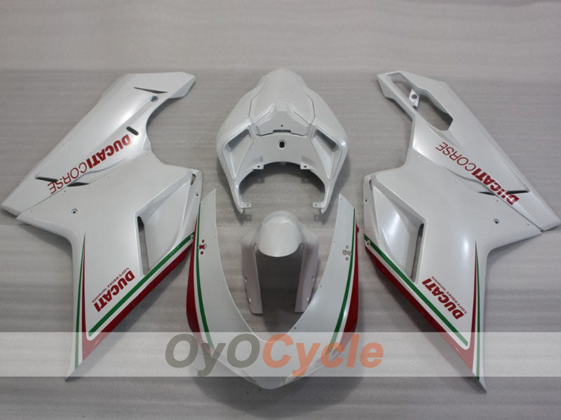 Injection Fairing kit for 09-11 Ducati 1198 - Red, White - Factory Style #OYO87906243 Secondary image