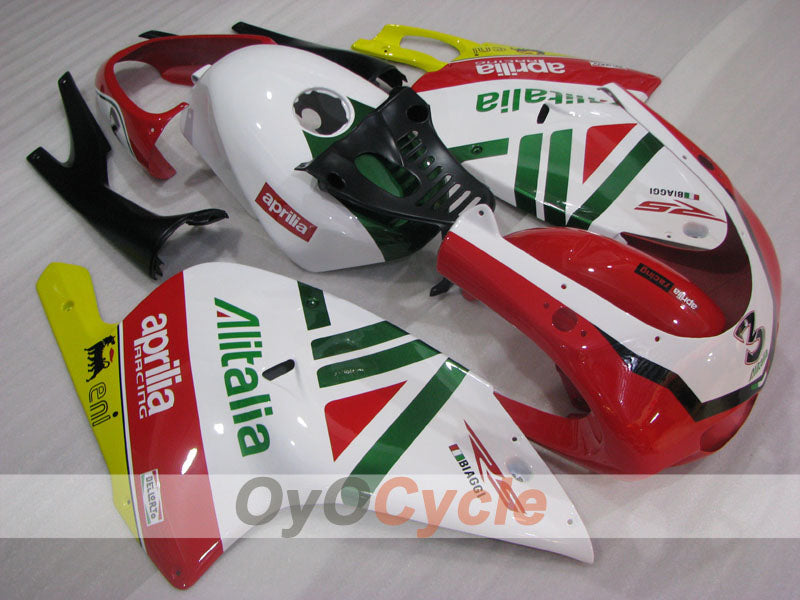 Fairing kit for 01-05 Aprilia RS125 - Red, Green, White - Alitalia #OYO87906270 Main image