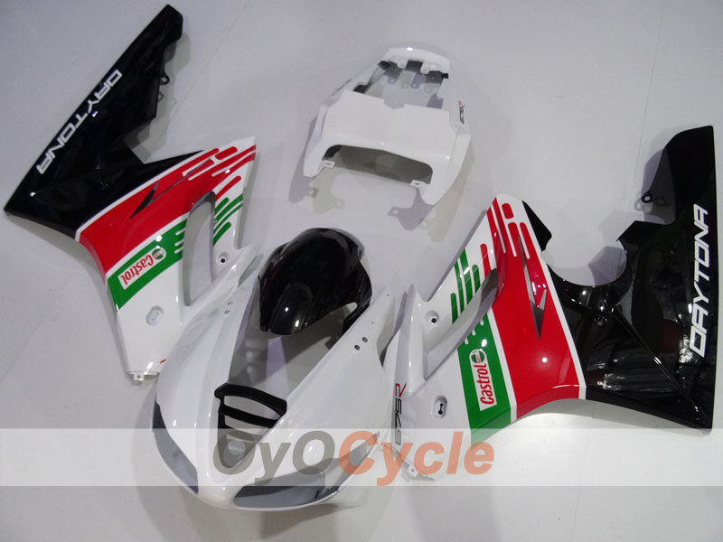 Injection Fairing kit for 09-12 Triumph Daytona 675 - White, Black - Castrol #OYO87906310