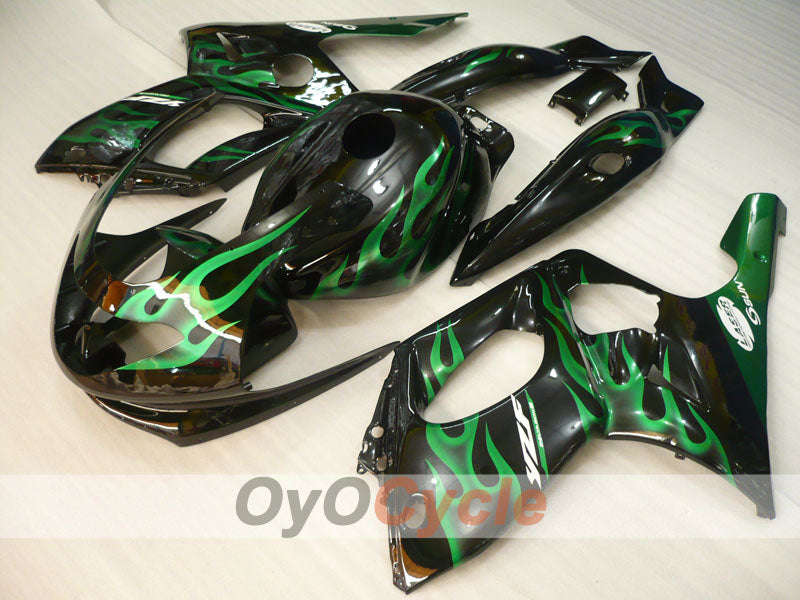 Injection Fairing kit for 97-07 YZF600R - Green, Black - Flame #OYO87906422 Secondary image