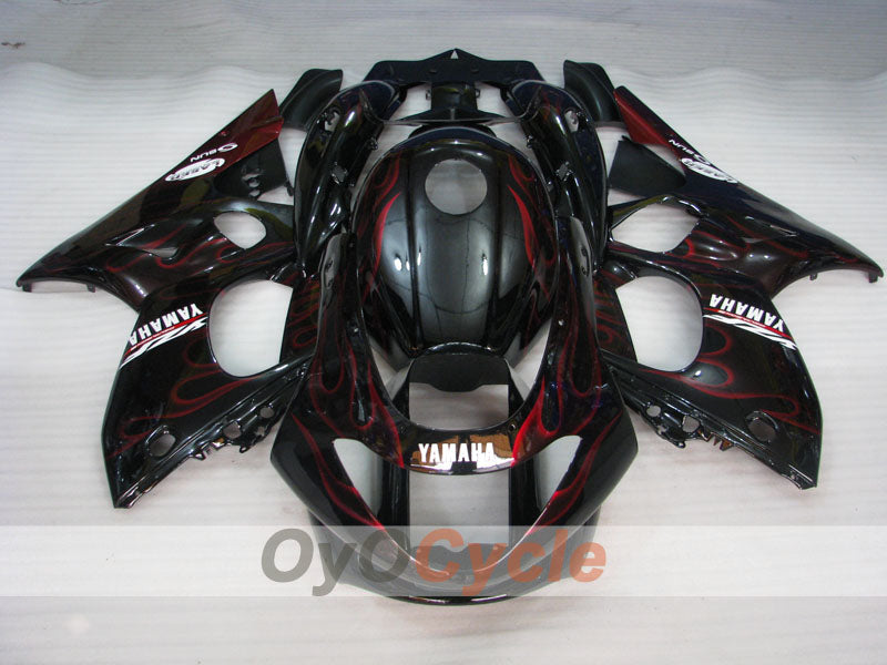 Injection Fairing kit for 97-07 YZF600R - Red, Black - Flame #OYO87906428 Secondary image