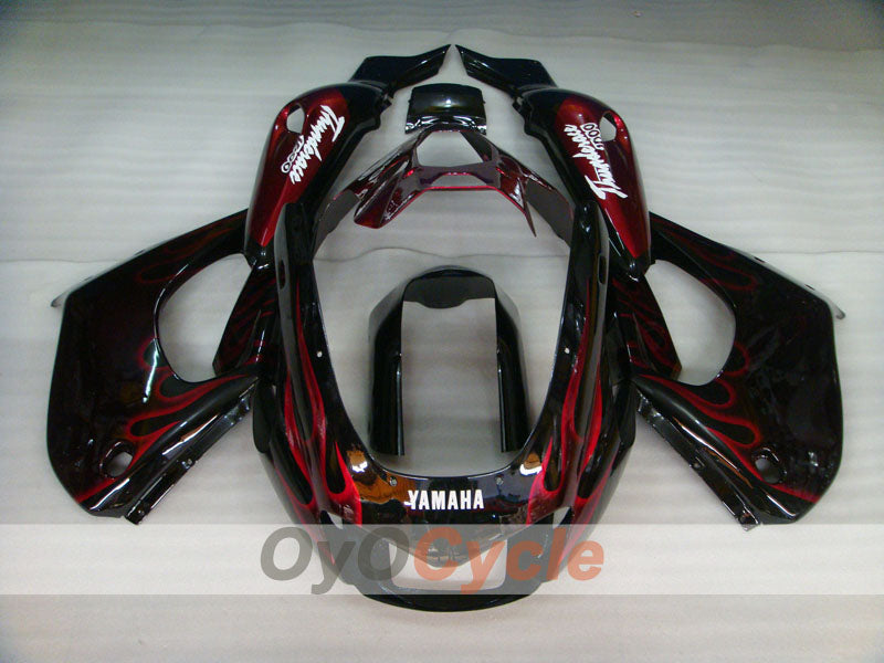 Fairing kit for 97-07 YZF1000R - Red, Black - Flame #OYO87906436 Secondary image