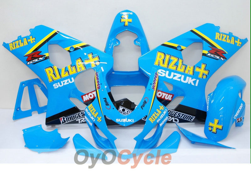 Injection Fairing kit for 04-05 GSX R750 - Yellow, Blue - Rizla+ #OYO87901230 Main image